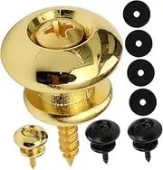 TOGEVAL 4pcs Guitar Strap Pegs Replacement for Electric Acoustic Bass Durable Strap Buttons with Smooth Electroplated Finish Easy to Install Secure Locking System for Guitar Repair