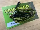 1/4oz WHACKED FOOTBALL JIG ~ GREMLIN GREEN ~ Weedless (Bass / Yellowbelly)