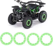 4 PCS Wheel Hub Trim Cover, 10 Inch Wheel Trim Hub Protection Decor Rim Cap, ATV Wheel Rim Hub Protection Decor Modification Parts for Go Kart ATV (Green)