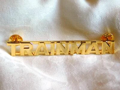 Trainman Hat Pin Gold Badge Railroad Clutch Back Conductor Brakeman Trolley