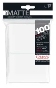 100 Ultra PRO Pro-Matte Deck Protector Sleeves Standard Card White 66mm x 91mm