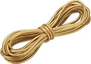 uxcell Round Leather Cord, 4mm x 5.5 Yards PU Leather String Rope for Jewelry Beads Making Necklace Bracelet DIY Handmade Crafts, Gold