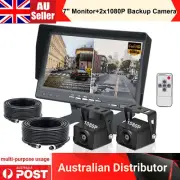 7" 2ch Monitor DVR For Reverse Blind Area View Front + Rear 1080P Backup Camera