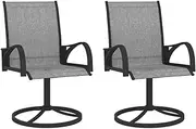 Garden Chairs, Swivel Outdoor Chair Set, Patio Lounge Furniture, Grey Steel, Deck Dinning Chair, Rattan Chairs