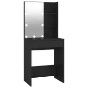 Dressing Table With Led Black 60X40x140 Cm Wood Dressing Tables