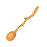 Stirring Spoon Portable Creative Exquisite Eating Soup Scoop Mixing Stirring Wooden Spoon for Kitchen
