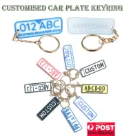 PERSONALISED CAR PLATE KEYING REGO NUMBER CUSTOM 2-SIDE MOBILE PHONE NUMBER NAME