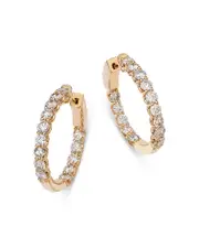 Bloomingdale's Fine Collection Diamond Inside Out Round Hoop Earrings in 14K Yellow Gold, 2.50 tcw