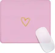 Ksriylm Square Aesthetic Cute Heart Mouse Pad Office Home Personalized Mouse Mat Waterproof Mouse Pad Non-Slip Rubber Base Computer Mouse Pads for Wireless Mouse,Purple