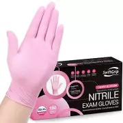 SwiftGrip Pink Disposable Gloves, 3-mil, Medical exam Gloves Disposable Latex...