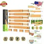 Expandable Bamboo Drawer Dividers - Adjustable Organizers for 17-22 inch Drawers