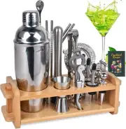 30pcs Mixology Bartender Kit With Stand 25oz Bar Set Cocktail Shaker Set Profess