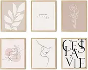 [TwoDays] Vanilla Girl Room Decor, Clean Girl Aesthetic Wall Art, Boho Beige Posters for Bedroom, Minimalist Cream Prints, Abstract Brown Pictures for Girls.(8" x 10", Set of 6, UNFRAMED)