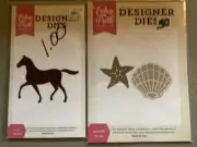 Lot of 2 Echo Park Designer Dies HORSE, SEASHELLS NEW