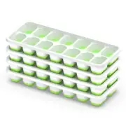 Ice Cube Tray with Lid, 4 Pack Durable Stackable Ice Cube Trays for Freezer
