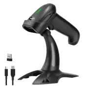 Bluetooth Barcode Scanner with Stand,1D Hands-Free Automatic Scanning 3-in-1 ...