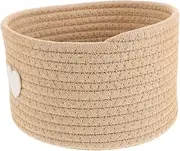 CALLARON Small Woven Storage Basket Cotton Rope Organizer for Snacks Essentials Cute Mini Decorative Basket for Nursery Living Bedroom Shelves