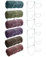 Sorbus Set of 4 Wall-Mount White Towel Racks