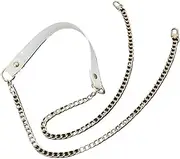 Purse Strap 120cm Replacement Shoulder Strap Crossbody Bag Belt PU Leather Handle with Metal Chains Bag Replacement Accessories Straps