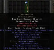 The Oculus Swirling Crystal - Diablo 2 Resurrected Ladder Season 3 SC PC/PS/NS