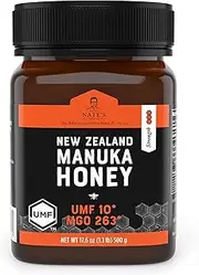 Nate's Raw Manuka Honey New Zealand MGO 263+ | UMF Certified 10+ | 17.6 oz Jar
