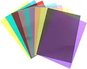 BELLIFFY 10pcs Light Gel Filtering Sheets Transparent PVC Color Diffuser for Photography Stage and Theatrical Lighting Effects Includes and More