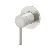MEIR Round Brass Basin/Bath Pin Lever Mixer - Wall Mounted - PVD Brushed Nickel