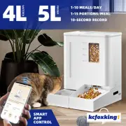 Automatic Pet Cat Dog Feeder Waterer Set 4L Food 5L Water Dispenser WiFi App