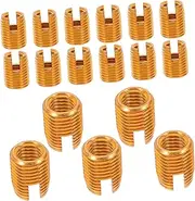 TOKIDNY 20pcs Self-tapping Braces Fasteners Threaded Connector Replacement Threaded Inserts Wood Bolt Fastener Female Thread Nut Furniture Screw in Nut Wood Nuts Golden Stainless Steel