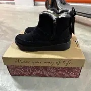 MUK LUKS Women's Street Richmond Booties - Size 6 - Black - New With Box