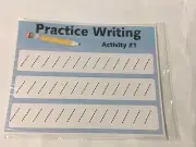 Beginners Writing Practice Sheet - 10 Laminated Activity Cards - 8.5x11