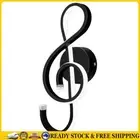 LED Musical Note Wall Lamp Bedside Spiral Night Light (White Light)(Black) .
