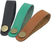 Kisangel 4Pcs Guitar Neck Strap Assorted Color Leather Head Belt Holder for Ukulele Acoustic Electric Guitar for Instruments Without Strap Button
