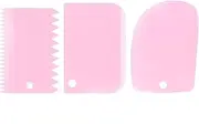 3 PCS Dough Scraper, Pastry Scraper Plastic Bench Cutter, Bowl Scrapers Dough Bread Cutters for Cake Decorating Baking (Pink)