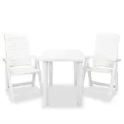 3 Piece Bistro Set Plastic White