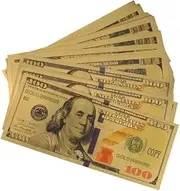 10pcs 100 Dollar Bills Bookmark, $100 G Leaf Bills for Party Notes Album Money Fengshui Gift