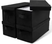 4Pack CD Storage Boxes with Lid Dustproof Disc Stackable CD Case Storage Box Fol