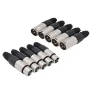 10Pcs 3 Pin XLR Solder Type Connector 5 Male + 5 Female Plug Cable Connector Mic
