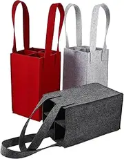 [CATIEBYE] Large Capacity Wine Bottle Carrier Tote Bags 3 Pack Felt Wine Pouches Sturdy and Elegant for Travel Camping