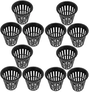Kisangel 12 Pack Plastic Net Pots Hydroponic Growing Cups Hydroponic Container Slotted Mesh Net Cups for Aquatic Planting