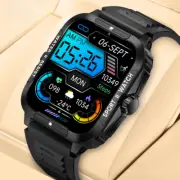 New 1.96" Outdoor Military Smartwatch Men Bluetooth Call Smart Watch Waterproof