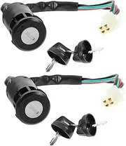 iplusmile 2pcs Motorcycle Ignition Switch The Switch Motor Bike Automotive Mini Motorcycles Motorized Bicycle Parts Motorcycle Switch Ignition Switch Assembly Scooter Switch Plastic Black