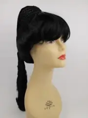 ADULT WOMENS ALADDIN JASMINE ARABIAN PRINCESS JEANNIE COSTUME WIG PONYTAIL BLACK