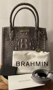 Brahmin Small Caroline Fairest Grey Tetra Satchel,
