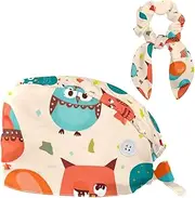 [YTYVAGT] Scrub Caps Women,Scrub Hats Suitable for Women,Christmas Cartoon Animal Owls