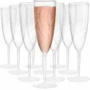 Tebery 18 Pack Clear Plastic Champagne Flute Mimosa Flutes, 6Oz Disposable Wine