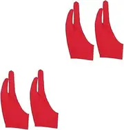 COOLHIYA 2sets Men's Artist Two Finger Glove Sketch Glove Reduces Friction Thin Breathable Comfortable 2pcs*2
