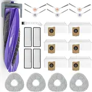 [BUXEBUX] 22 Pack Replacement Parts for Narwal Freo Z Ultra Robot Vacuum Cleaner Spare Accessories Kit, 1 Main Roller Brush, 4 Hepa Filters, 4 Mop Pads, 6 Dust Bags, 6 Side Brush, 1 Clean Tool