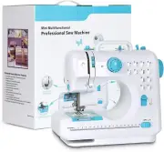 Portable Sewing Machine Double Speeds for Beginner Art Craft 12 Stitches, Blue