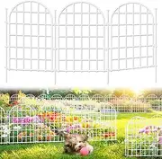 32.5 ft(L) x 26 in(H) Garden Fence, 30 Panels Arched Rustproof Metal No Dig Fence Garden Fence Border, Decorative Animal Barrier Fence with Ground Stake for Dog, Rabbit, Outdoor Yard Decor, White